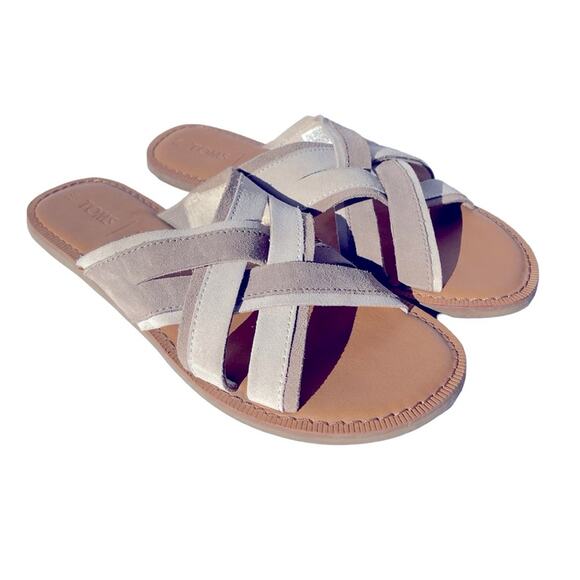 Toms Val Desert Taupe Suede Sandal Size 6 - Picture 1 of 6